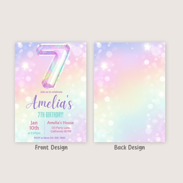 Convite 7 Aniversário Festa de aniversário De 7 Para Rapar (Criador carregado)