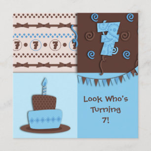 Convite 7 Aniversário : Rapaz:Convite