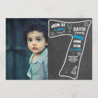 7 Birthday Boy Chalkboard com número azul de foto
