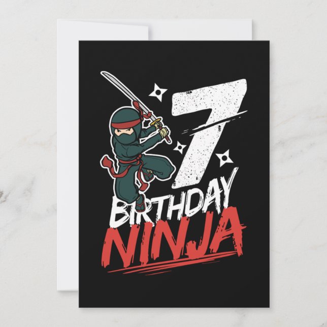 Convite 7 Birthday Ninja Im 7 Anos (Frente)
