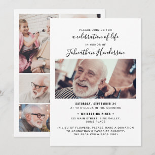 Convite 7-Celebração da Vida/Funeral/Memorial com Foto