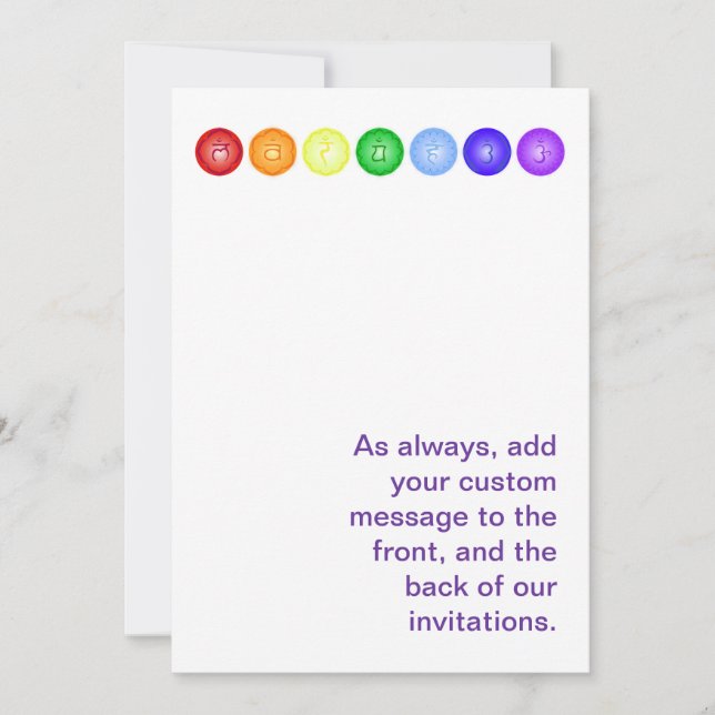 Convite 7 Chakras em uma Linha Horizontal (Frente)