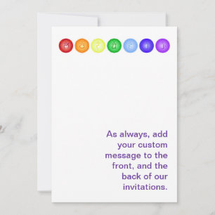 Convite 7 Chakras em uma linha horizontal