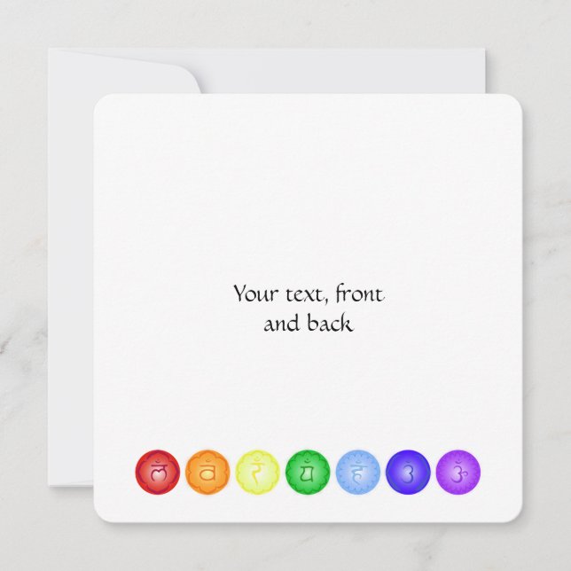 Convite 7 Chakras principais em um círculo (Frente)