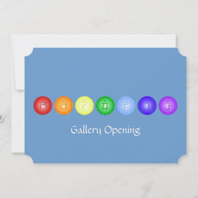 Convite 7 Chakras principais em um círculo (Frente)