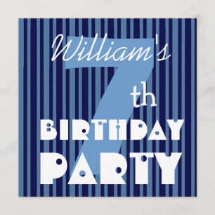 Convite 7 Festa de aniversário do número moderno e grand