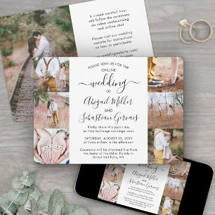 Convite 7 Fotos Cerimônia Online de Casamento Virtual Tran