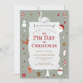 Convite 7th Day of Christmas Retro New Year's Eve Party