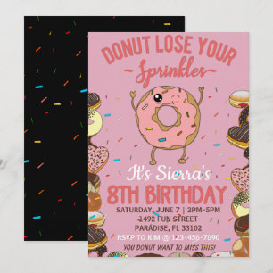 Convite 8º aniversário Rosquinha Perder seus borrifadores