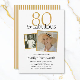 Convite 80 and Fabulous 80th Birthday Typography 2 Photo