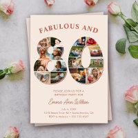 80 Aniversário Colagem de Fotos Elegante e Eterno