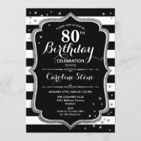 80 Aniversário - Tiras Pretas Prateadas