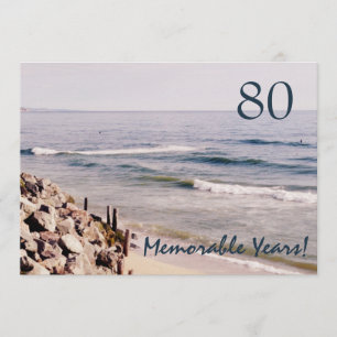 Convite 80 anos memoráveis/oceano Festa de aniversário