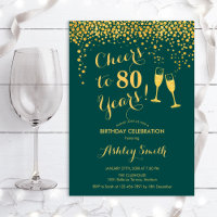 80 Birthday - Aplausos Aos 80 Anos Emerald Green