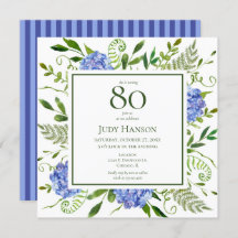 80 Birthday Blue Hydrangeas