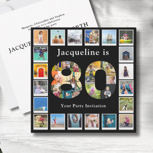 Convite 80 Birthday Design da sua própria Colagem de Fotos
