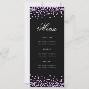 Convite 80 Birthday Menu Confetti Puro Preto