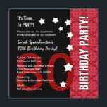 Convite 80 Birthday Modern Red and Black Funny D80A<br><div class="desc">80 NÃO SOBRE O HILL Aniversário. Papel de Reciclado vermelho e preto. Esta design moderna com seu texto limpo e aspersão de estrelas é uma maneira elegante de convidar seus convidados para uma festa de aniversário de 80. Todo o texto é totalmente personalizável, então também é adequado para um aniversário...</div>