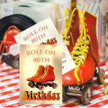 Convite 80 Birthday Roller Skate Divertido Moderno<br><div class="desc">Um Convite de aniversário de 80 com tema ativo que apresenta um grande par de skates de cilindro. Altere facilmente as informações para o seu próprio convite de aniversário personalizado. De uma variedade de papéis de carta pessoais personalizados dos Designs Finos de Chessie.</div>