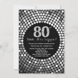 Convite 80 de Aniversário Surpresa - Negra e Lente Pratead