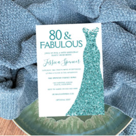 Convite 80 de Festa de aniversário de Coletor Verde Azul T