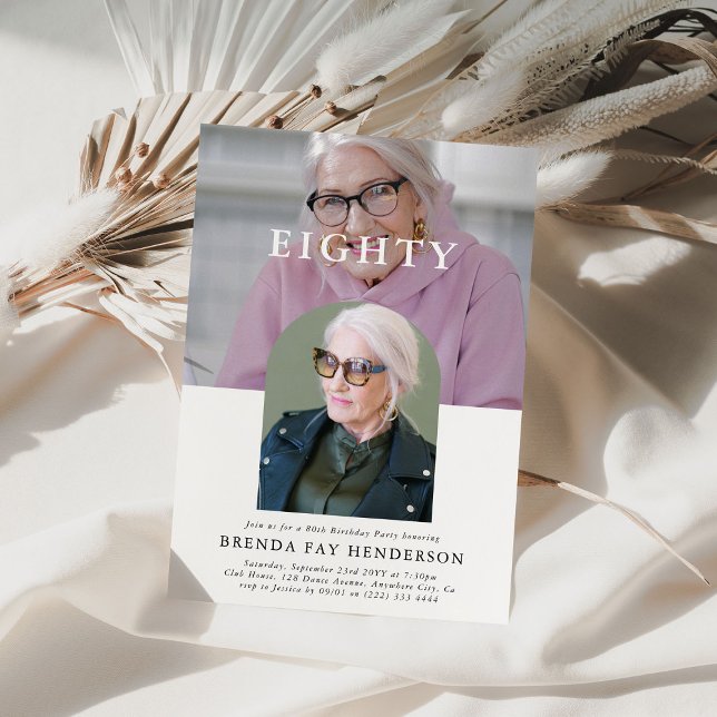 Convite 80 de Foto Mínima de na moda (Criador carregado)