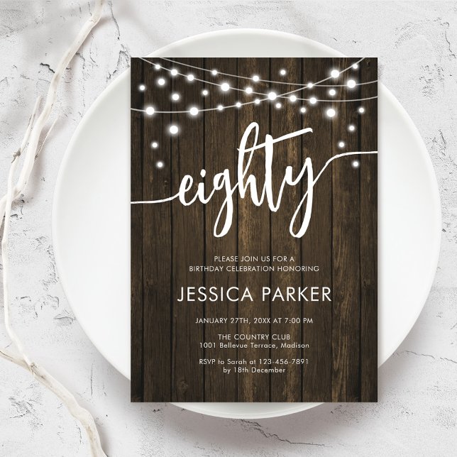 Convite 80 de madeira russa (Criador carregado)