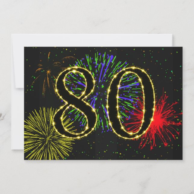 Convite 80 festa de aniversário convidada (Frente)