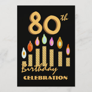 Convite 80 - o 89th ouro da festa de aniversário Candles o
