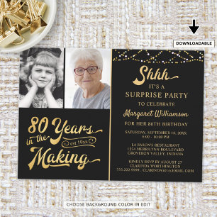 Convite 80 Surpresa ANOS DE Aniversário NO FAZER 2 Foto