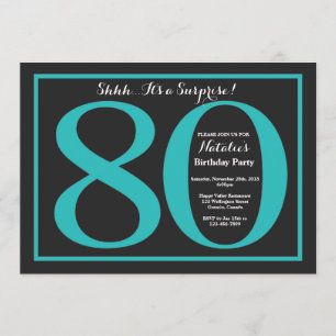 Convite 80 Surpresa: Teto de aniversário e quadro negro