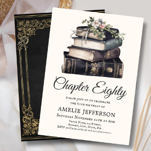 Convite 80   Vintage Victorian Book Birthday