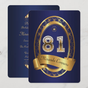 Convite 81st, homem da mulher da festa de aniversário, co