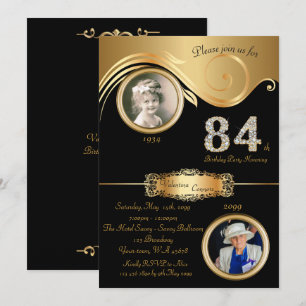 Convite 84.a,84.a mulher de aniversário,deco de arte eleg