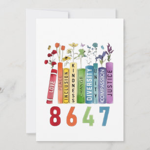 Convite 8647 Sutil Anti-Trump Anti MAGA 86 47 LGBT Floral