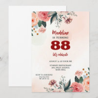 88.º pastel floral colore elegante aniversário