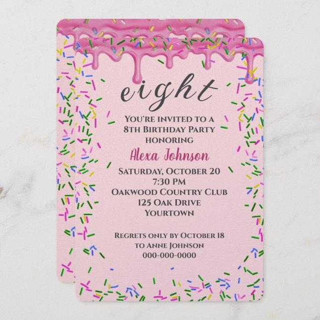 Convite 8.º Aniversário, Grito Rosa E Préguas (Frente/Verso)