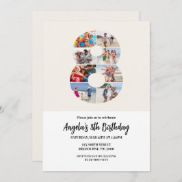 Convite 8th Birthday Invitation Minimalist - Number 8