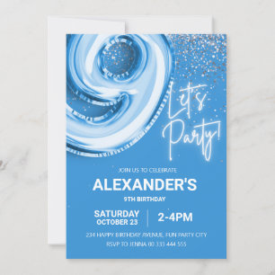 Convite 9º Aniversário do Bailão Azul Neon