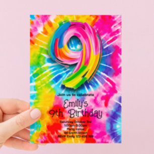 Convite 9º Aniversário Tie Dye
