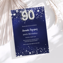 90 aniversário marinho estrelas de prata azul
