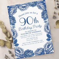 90 azul Toile De Jouy