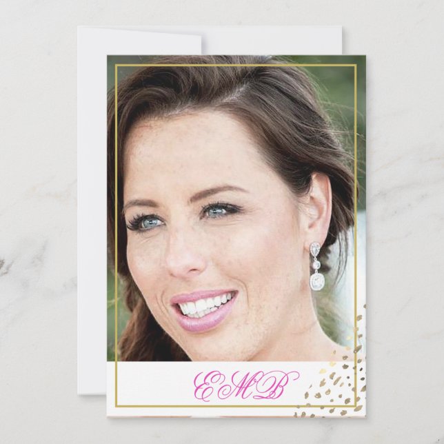 Convite 90 Birthday Na moda Foto do Dourado Elegante Moder (Frente)