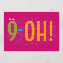 Convite 90 Birthday, o Big 9-OH!