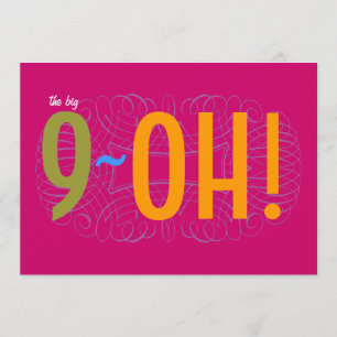Convite 90 Birthday, o Big 9-OH!