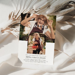 Convite 90 de Foto Mínima de na moda NINETY Aniversário