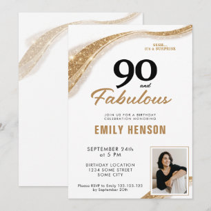Convite 90 e Fabuloso Ouro Aniversário de 90 anos