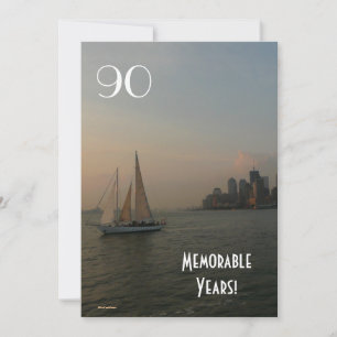 Convite 90 Memorable Years/Birthday Celebration/Sailboat