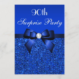 Convite 90 Surprise Party Royal Blue Sequins and Arco