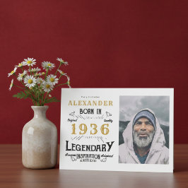 Convite 90th Birthday 1936 Legend White & Gold Photo